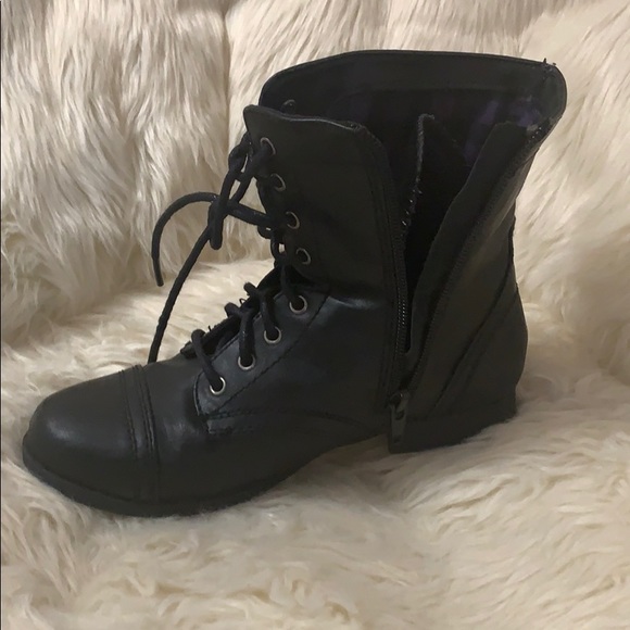 girls black combat boots - Picture 5 of 5